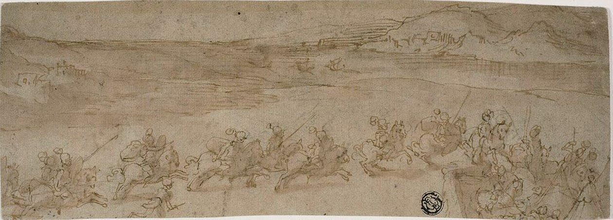 Reiter am Ufer von Bernardo Castello