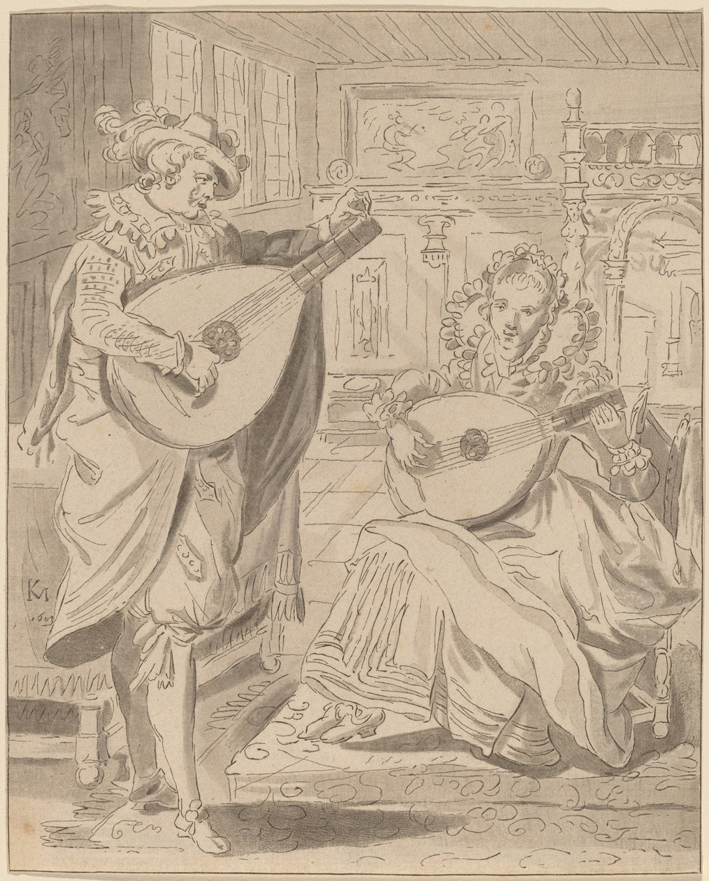 Musikalische Gesellschaft, 1772, veröffentlicht 1774 von Bernhard Schreuder