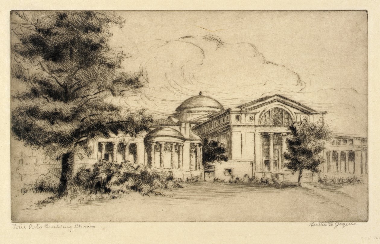 Kunstgebäude, Chicago (Fassade, West) von Bertha E. Jaques