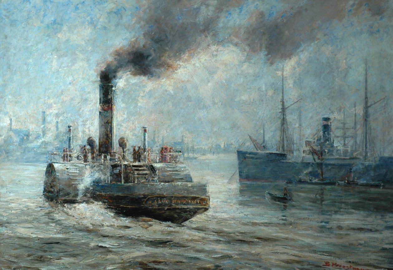Ein nebliger Tag am Rochester River von Bertram Priestman