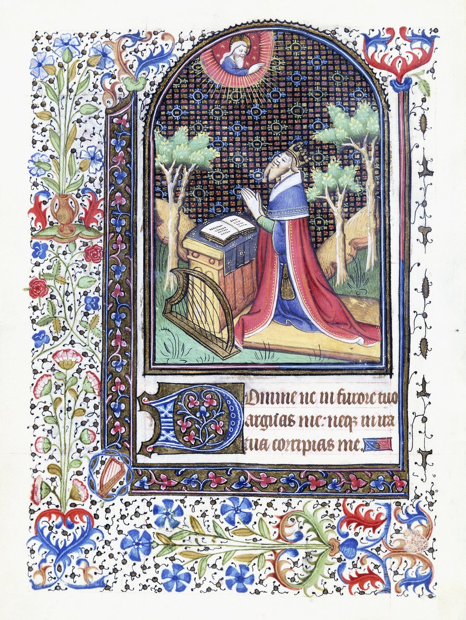 David im Gebet, ca. 1460 von Besancon School