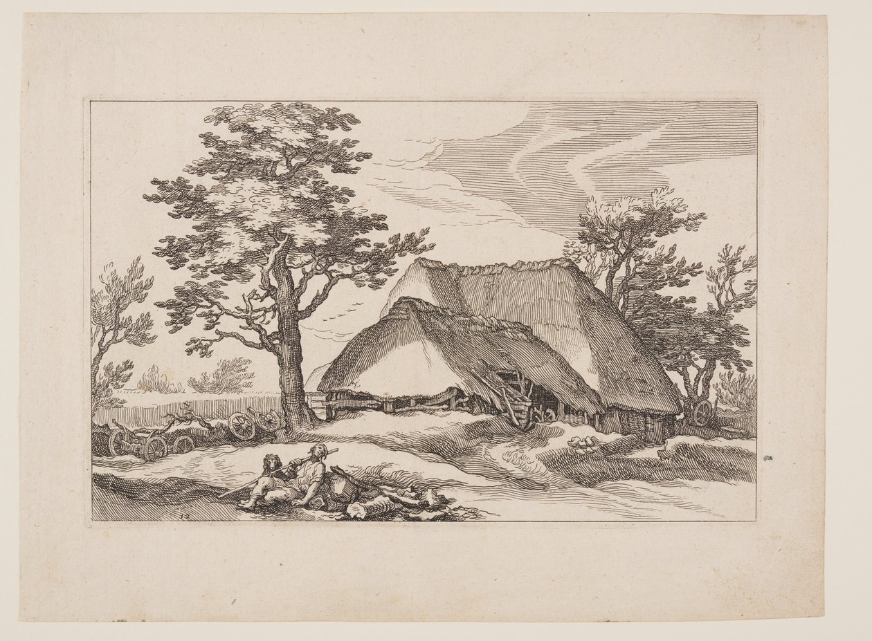 Tafel 12, aus Landschaften mit Bauernhäusern von Boetius Adams Bolswert