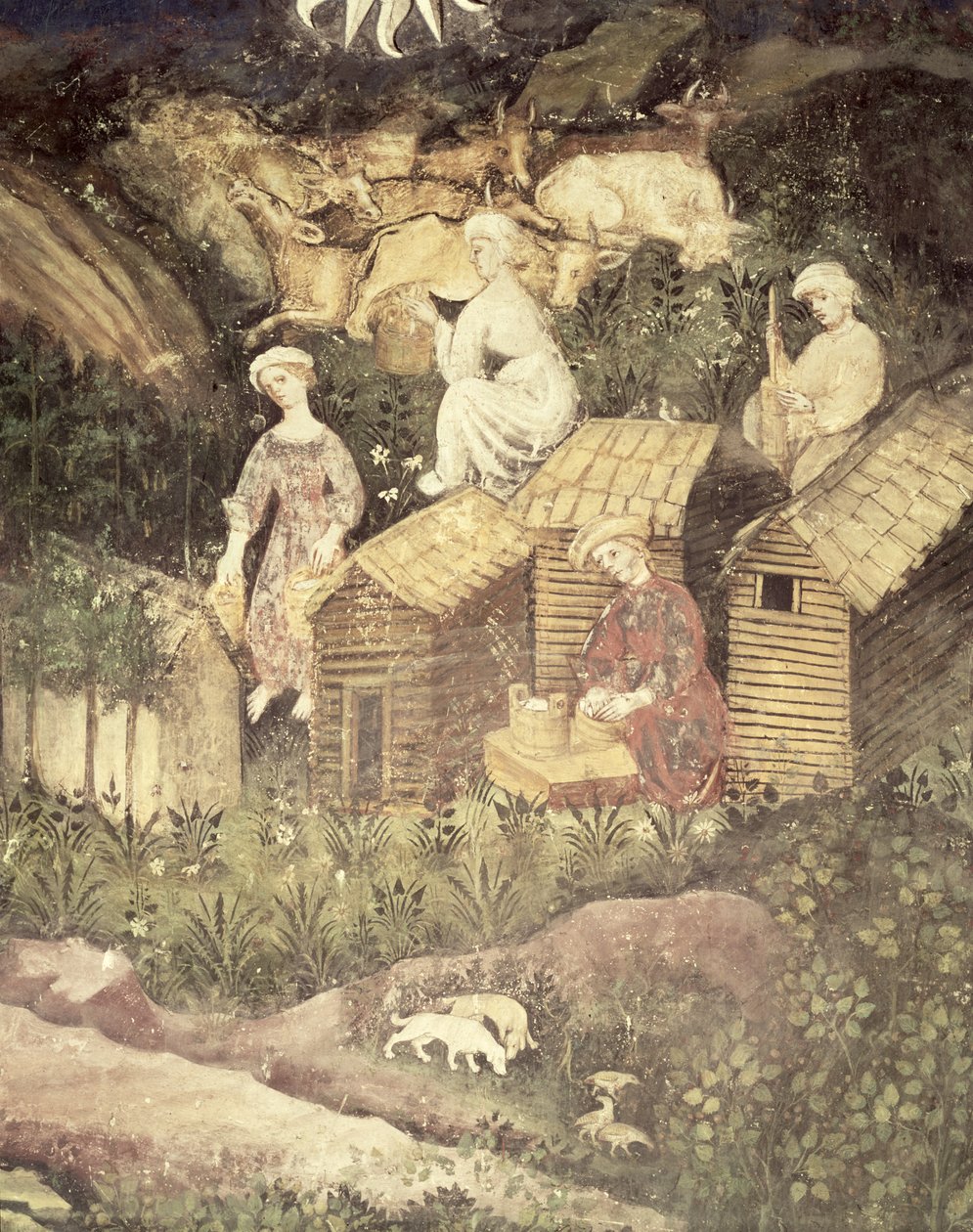 Der Monat Juni, Detail des Honigsammelns, ca. 1400 von Bohemian School