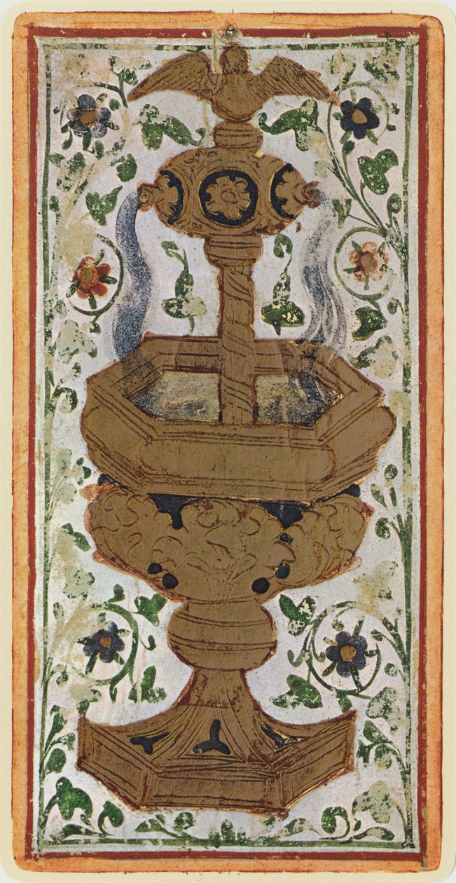 Der Ass der Kelche, Faksimile einer Tarotkarte aus dem 