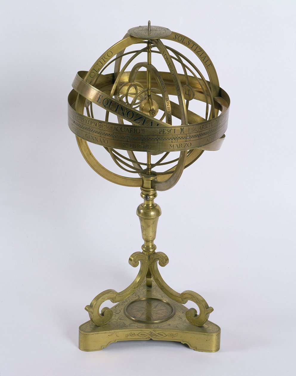 Eine Armillarsphäre des kopernikanischen Systems, 1764 von Bonifazio Borsari