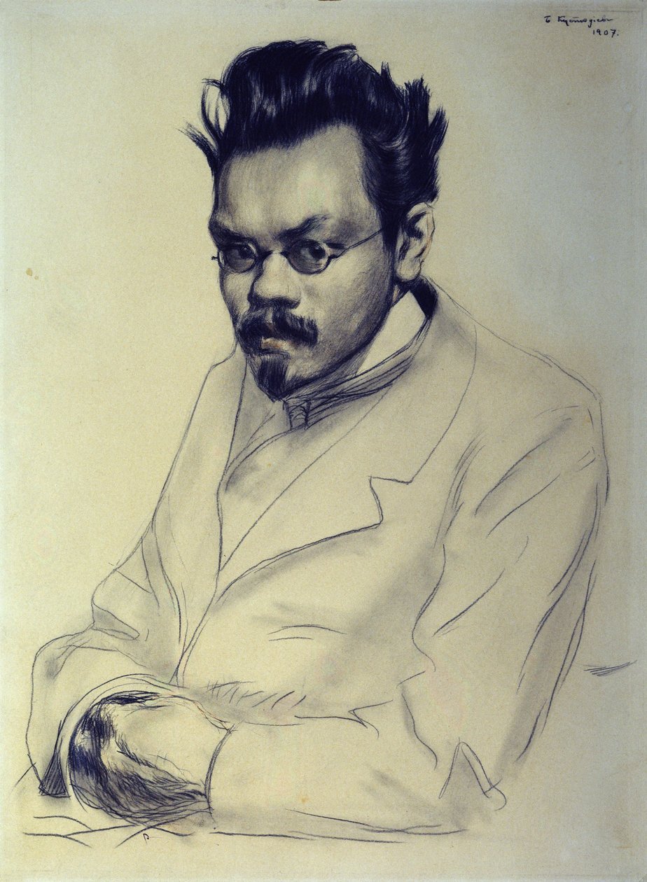 Porträt von Alexei M. Remisow, 1907 von Boris Mikhailovich Kustodiev
