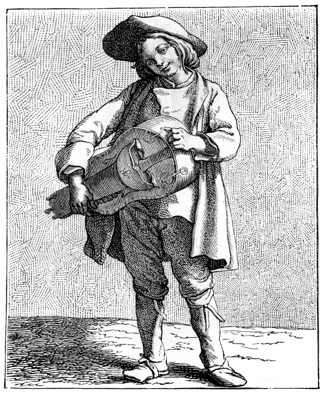 Ein Drehorgelspieler, 1737-1742 von Bouchardon