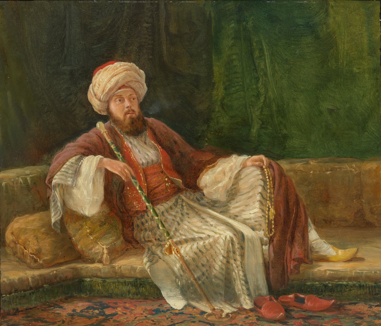 Westlicher Gentleman im orientalischen Kostüm von British Painter