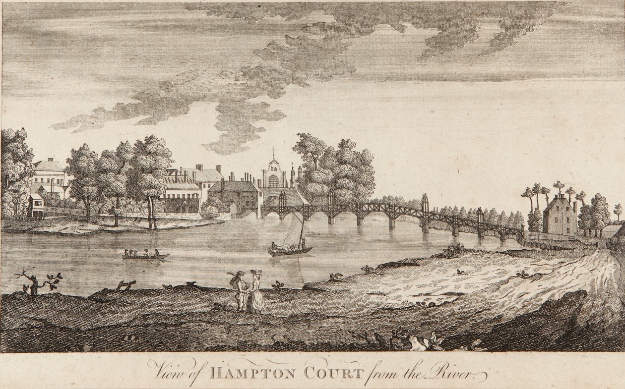 Blick auf Hampton Court vom Fluss aus von British School