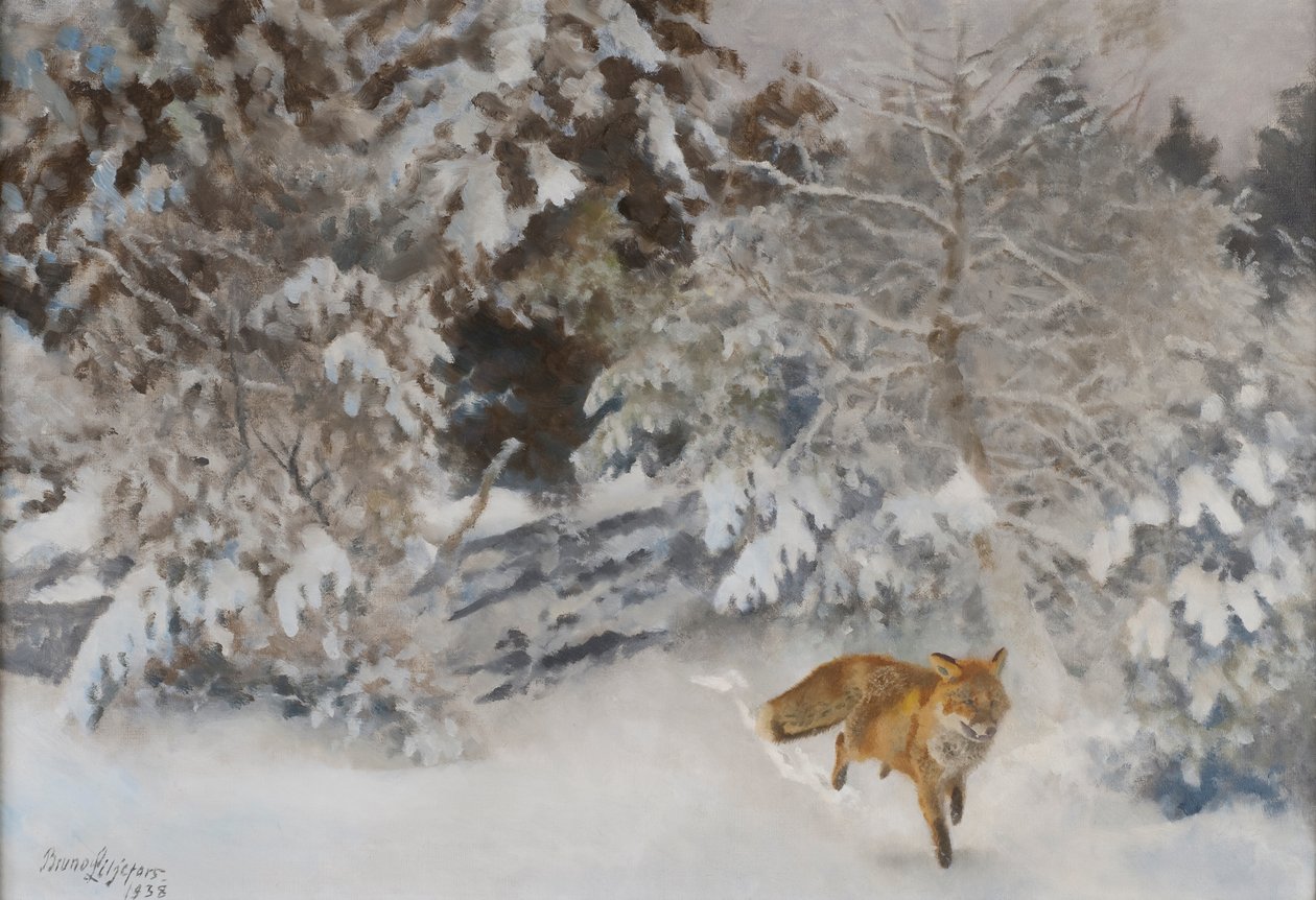 Fuchs in Winterlandschaft, 1938 von Bruno Andreas Liljefors