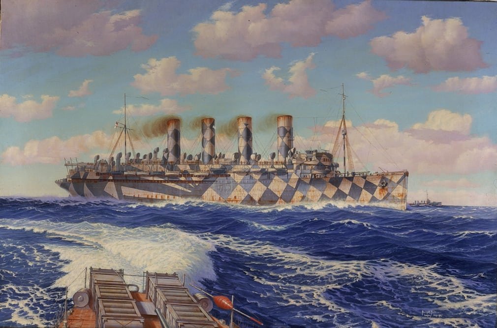 Mauretania in Dazzle-Tarnung von Burnell Poole