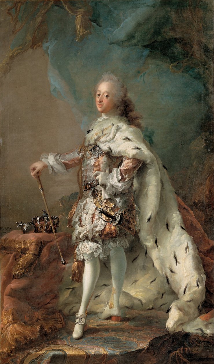 Porträt von Frederik V. in Salbungsrobe von C.G. Pilo
