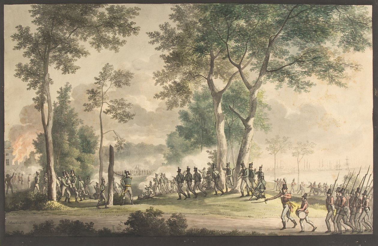 Der Angriff der Livjäger im Classens Garten am 31. August 1807 von Christoffer Wilhelm Eckersberg