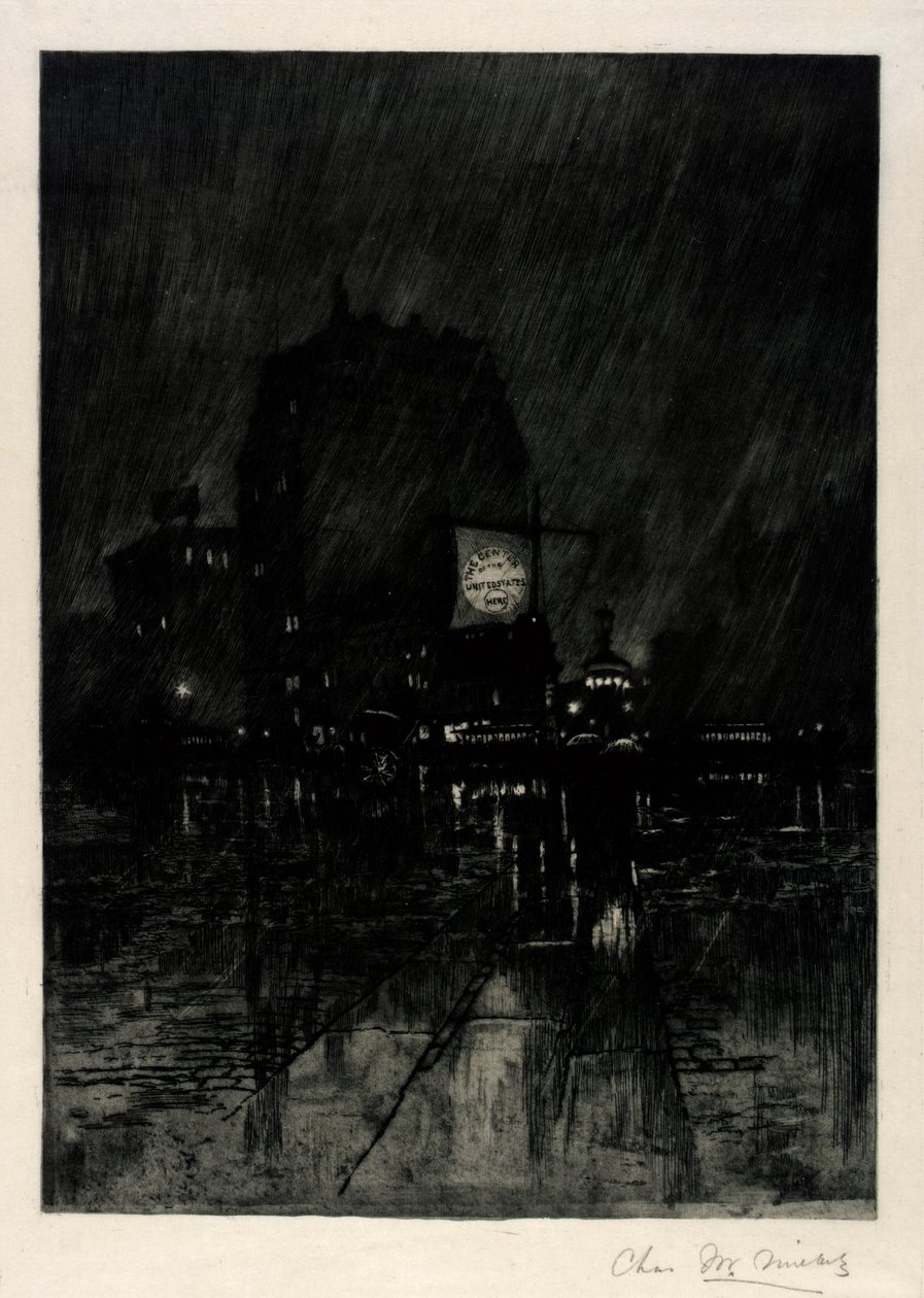 Regnerische Nacht, Madison Square von C. F. William Mielatz