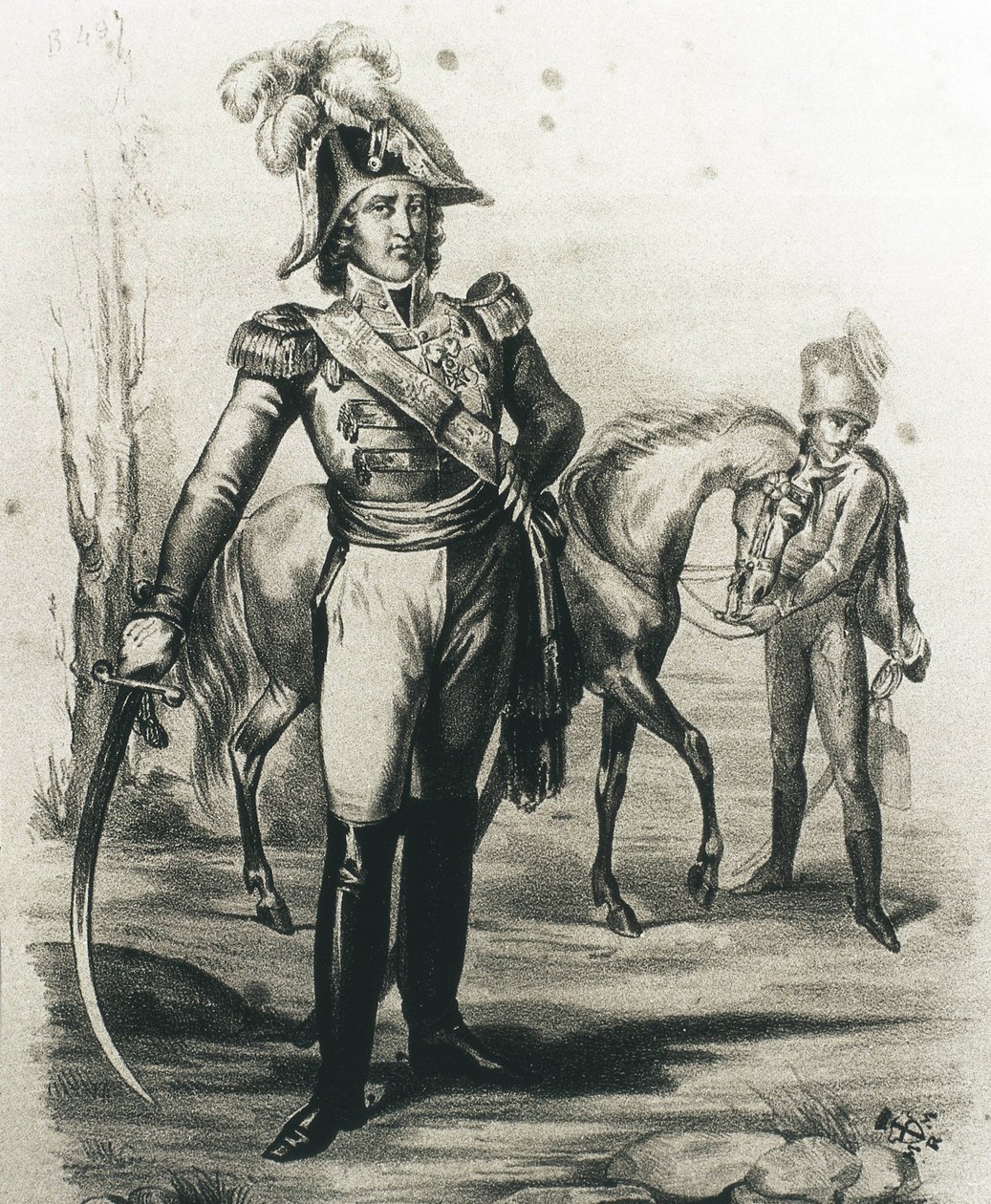 Joachim Murat (Lithografie) von C. Perrin