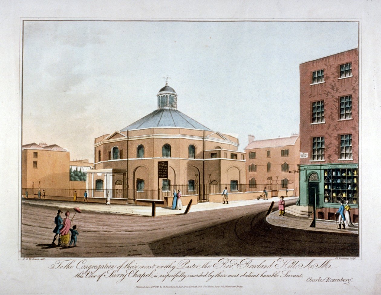 Surrey Chapel, Blackfriars Road, Southwark, London, 1816 von C Rosenberg