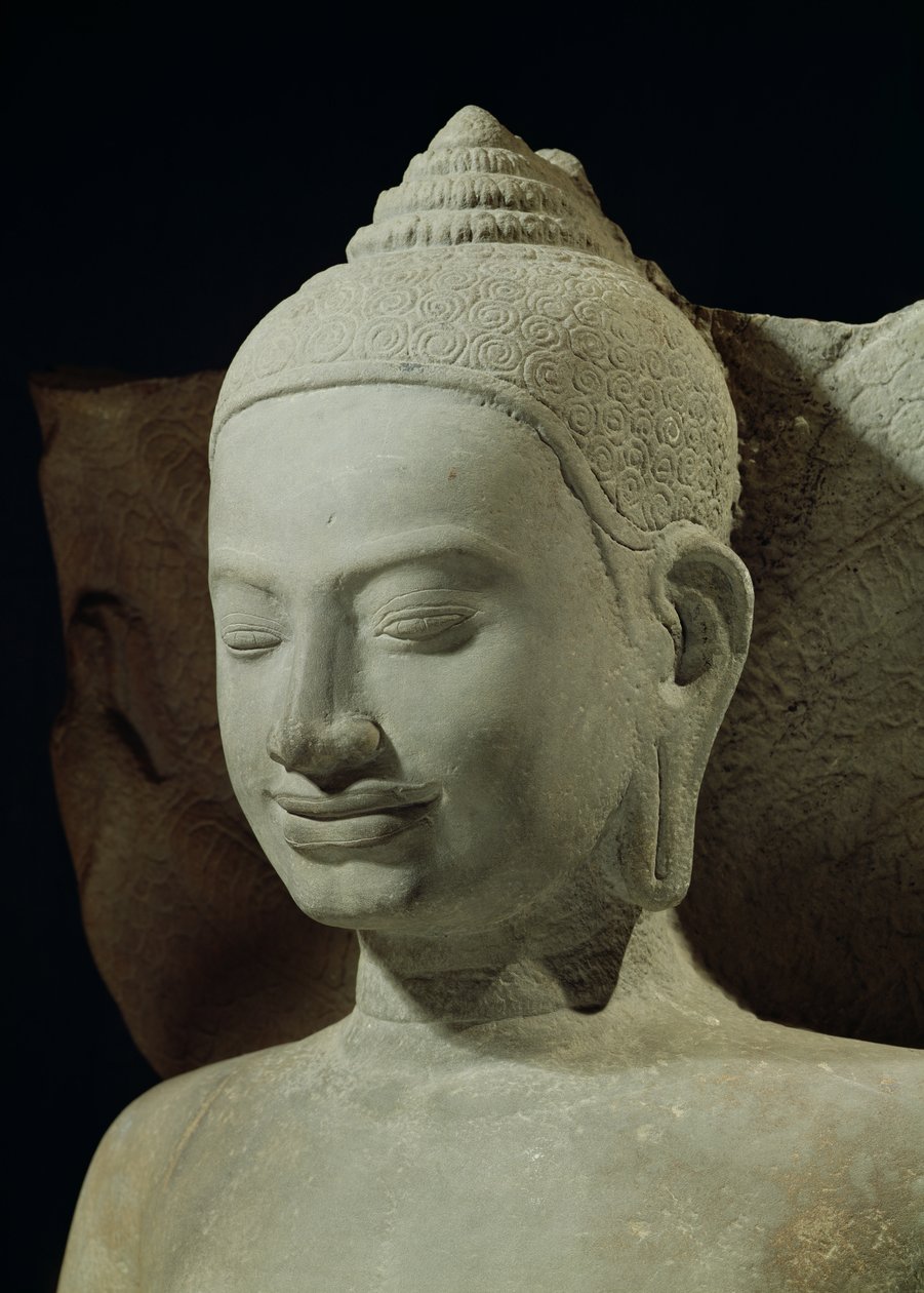 Buddha in Meditation auf dem Naga-König Mucilinda (Detail) von Cambodian School