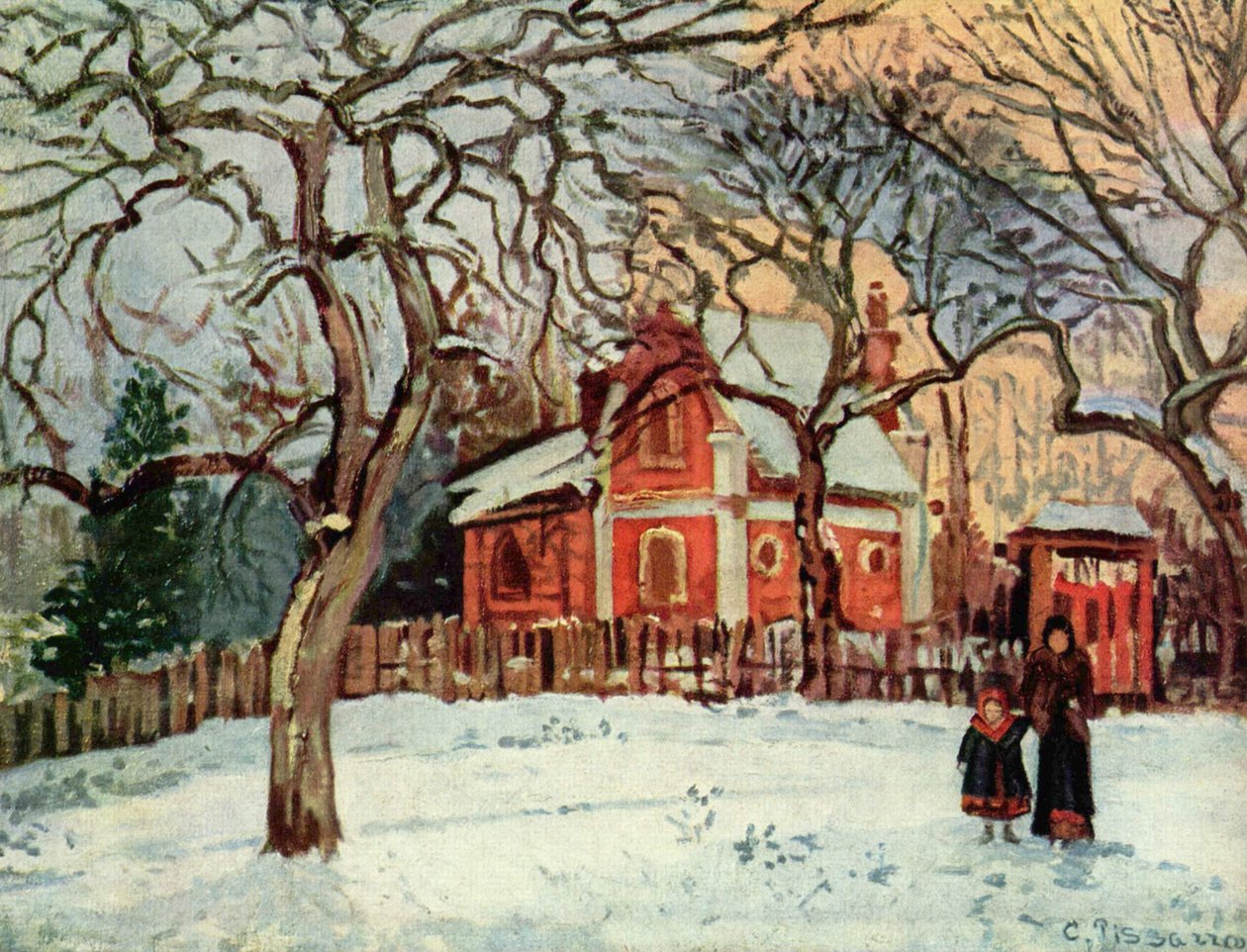 Kastanienbäume in Louveciennes von Camille Jacob Pissarro