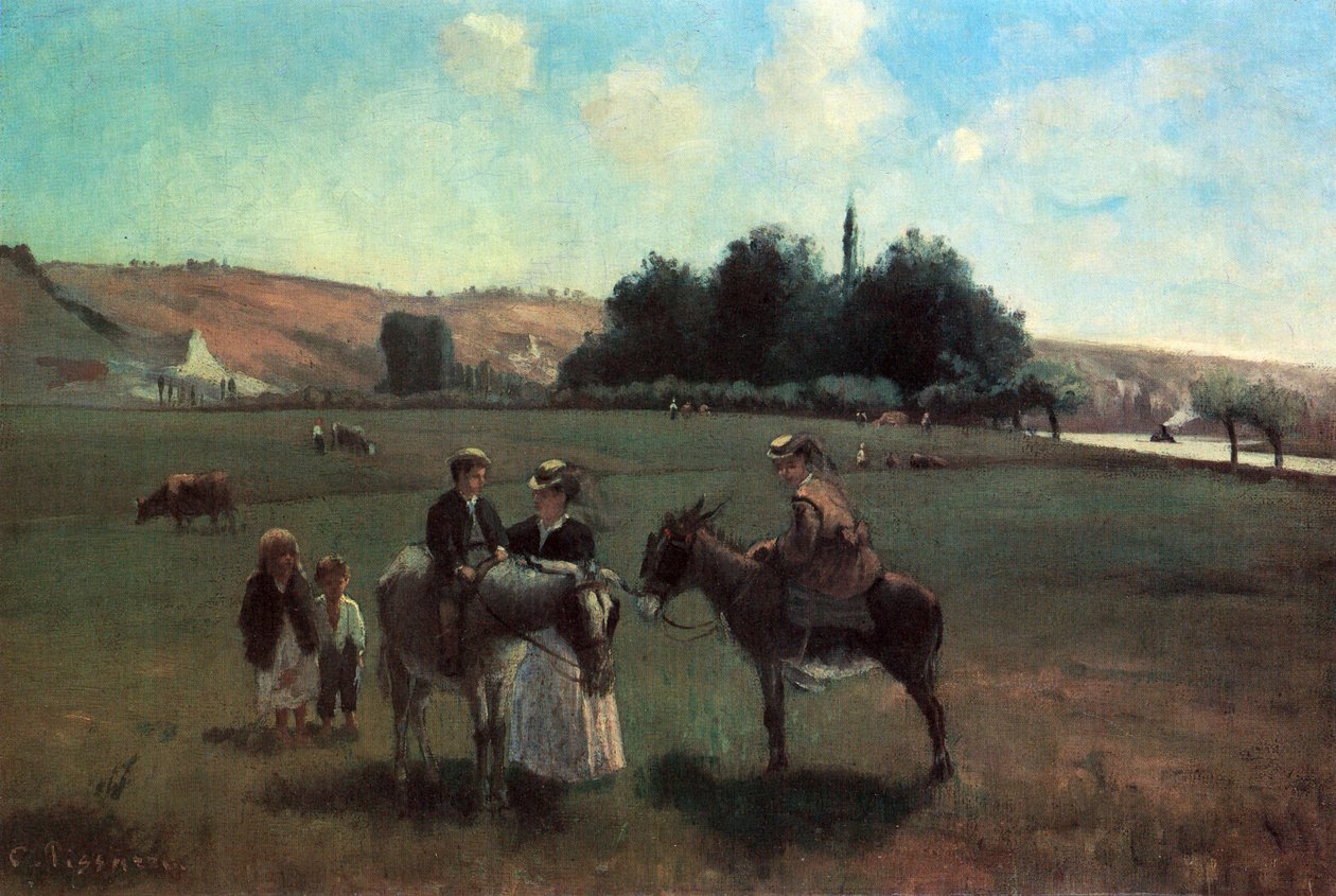 Eselspaziergang in La Roche-Guyon von Camille Jacob Pissarro