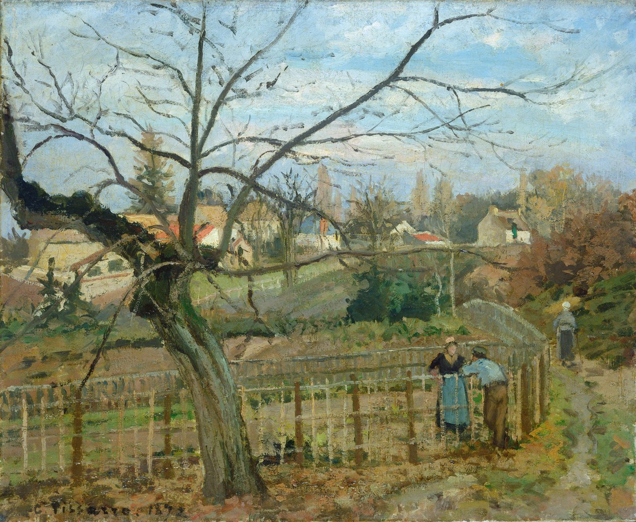 Der Zaun, 1872 von Camille Jacob Pissarro