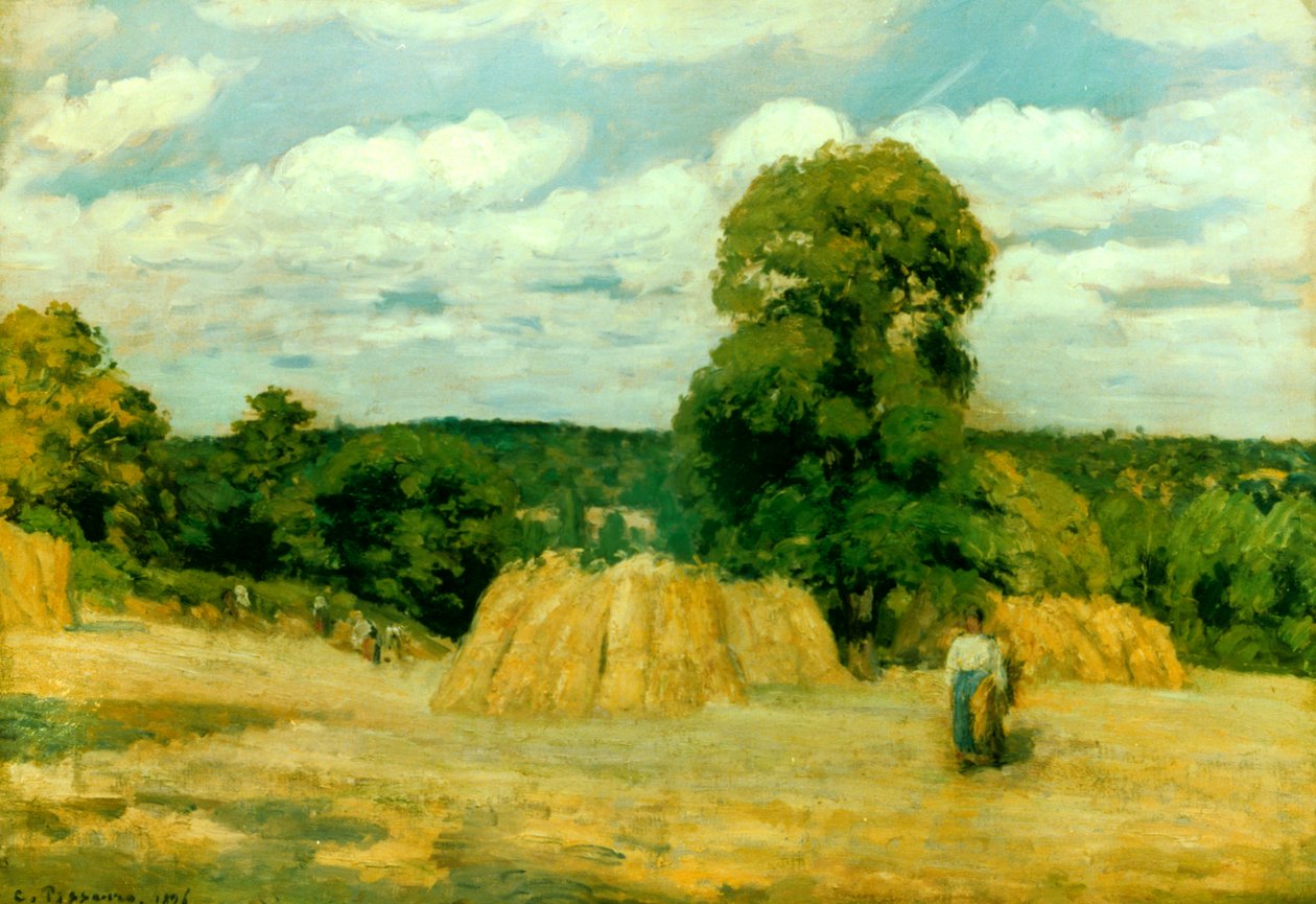 Ernte in Montfoucault, 1876 von Camille Jacob Pissarro