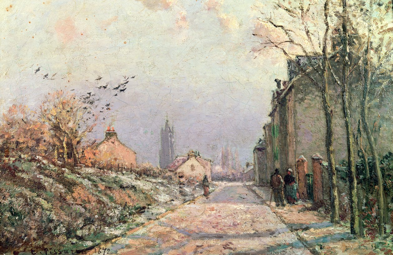 Die Straße, Wintereffekt, 1872 von Camille Jacob Pissarro