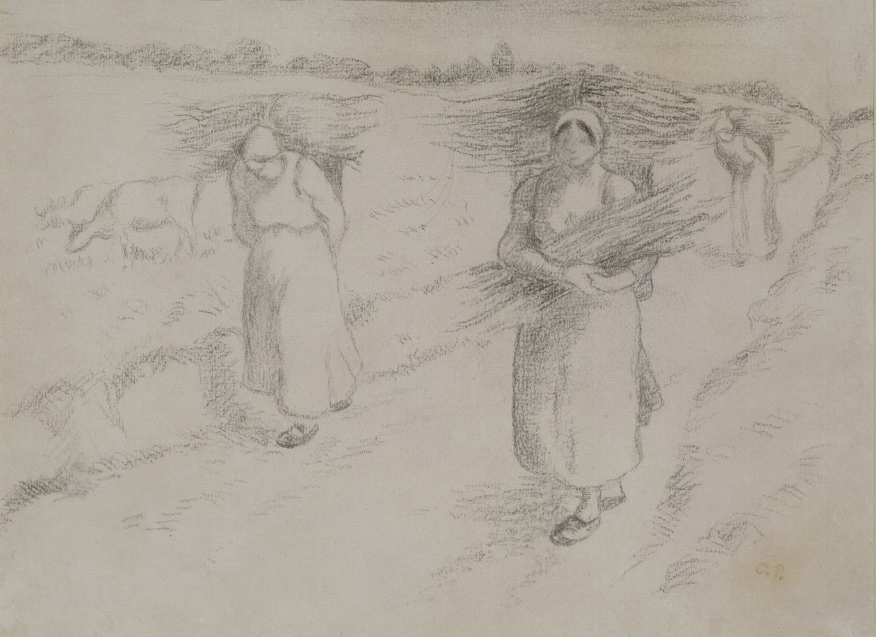 Die Zweigsammler, ca. 1896 von Camille Jacob Pissarro
