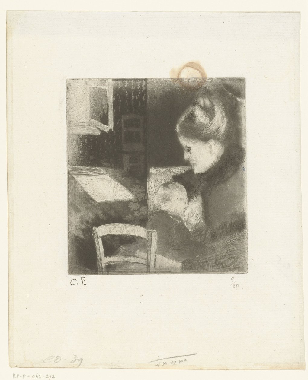 Stillende Frau von Camille Jacob Pissarro