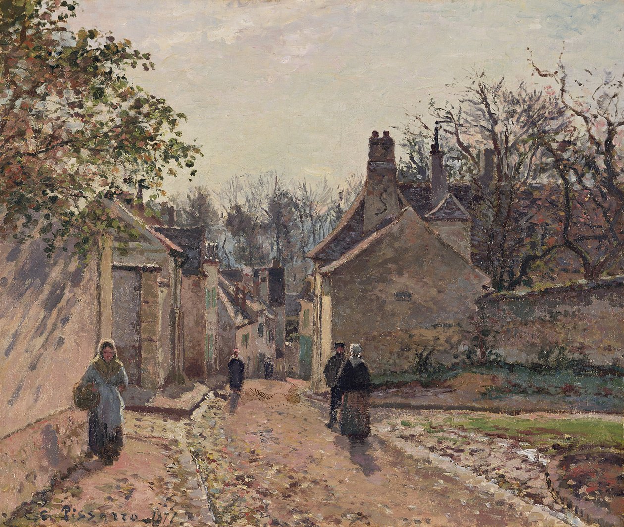Eine Dorfstraße, Louveciennes von Camille Pissarro