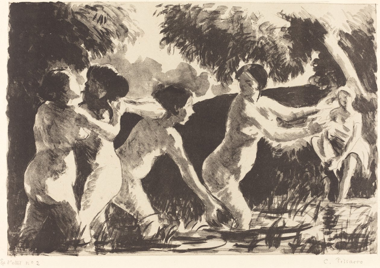 Badende Ringerinnen von Camille Pissarro