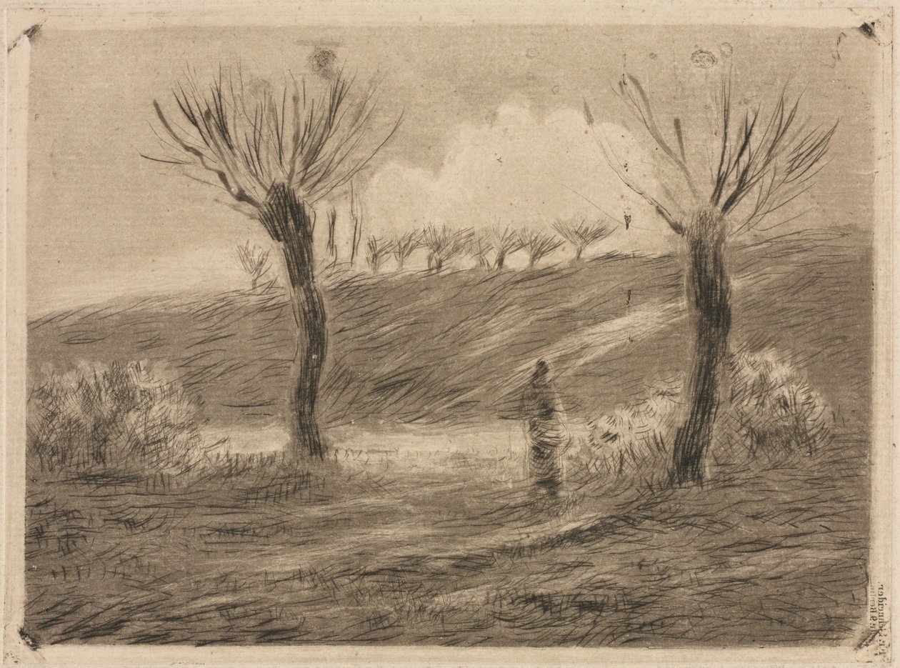 Untergehende Sonne von Camille Pissarro