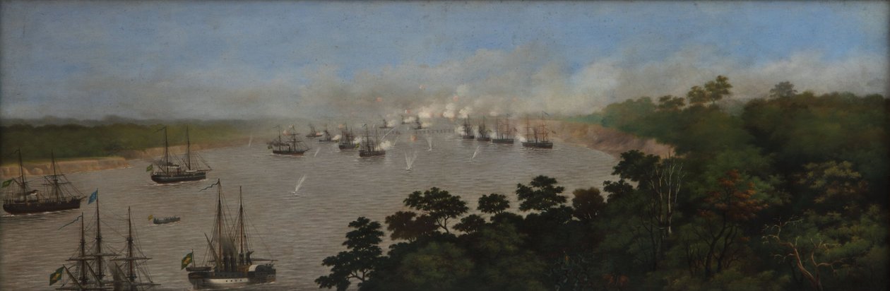 Angriff der brasilianischen Flotte auf die Batterien von Curupayti von Candido Lopez