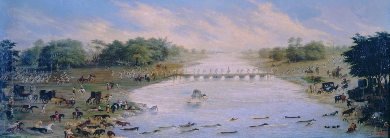 Überquerung des Riachuelo-Flusses, Buenos Aires, Argentinien von Candido Lopez