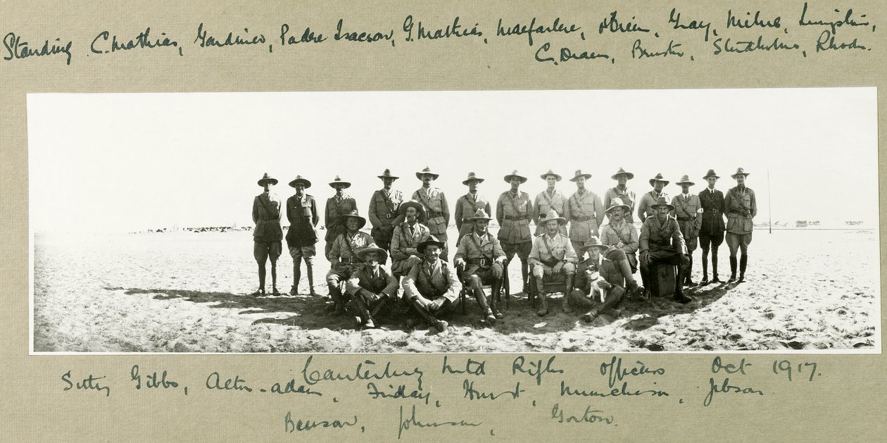 Offiziere der berittenen Gewehre von Canterbury, Oktober 1917 von Capt. Arthur Rhodes
