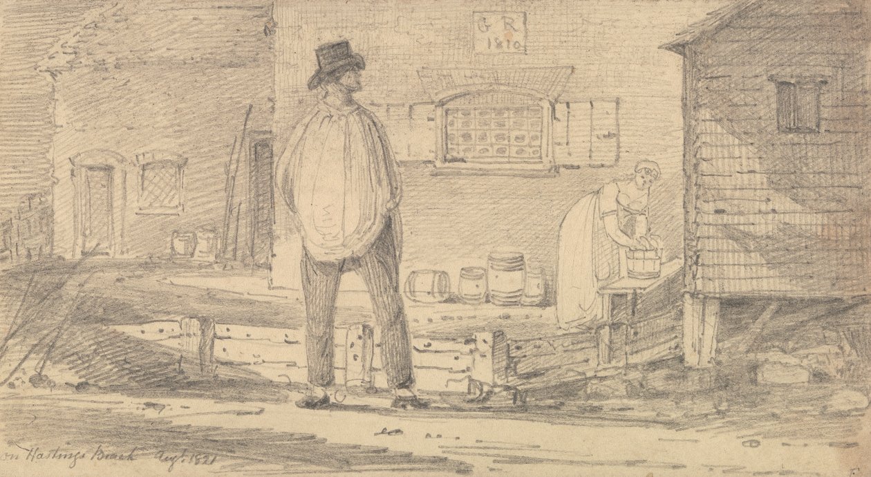Am Strand von Hastings, August 1821 von Capt. Thomas Hastings
