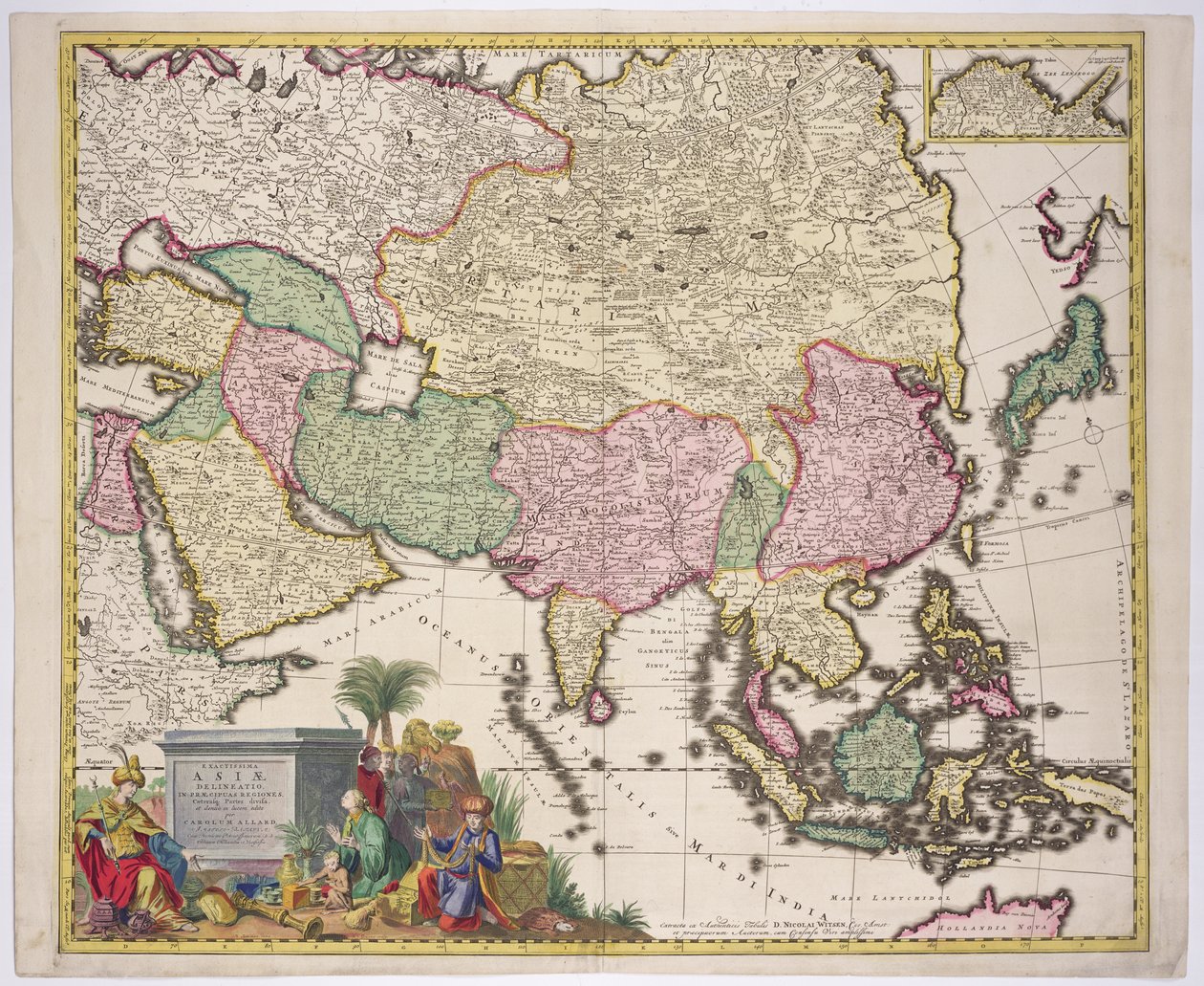 Karte von Asien, Tartaria, Japan, den Philippinen und den Ostindischen Inseln, graviert von G. van Gouwen, ca. 1690 von Carel Allard