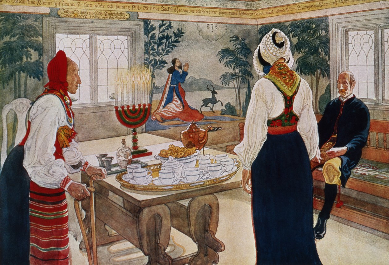 Ein Bergarbeiterhäuschen, aus einem kommerziell gedruckten Portfolio, veröffentlicht 1939 von Carl Larsson