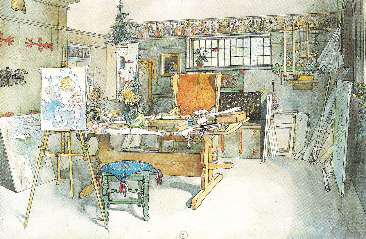 Das Atelier, erste Hälfte von Carl Larsson