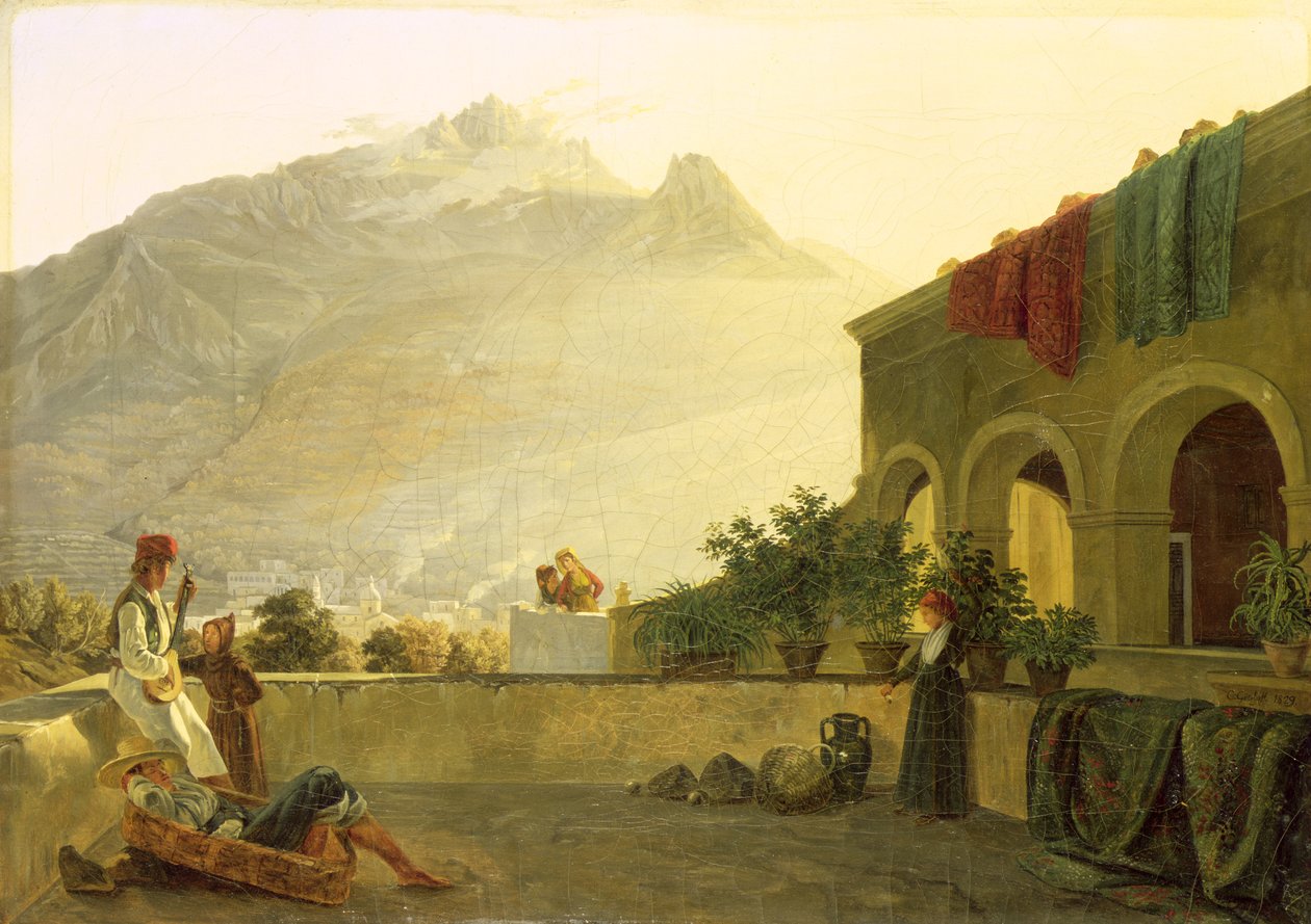 Der Wachposten auf Ischia, 1829 von Carl Wilhelm Goetzloff