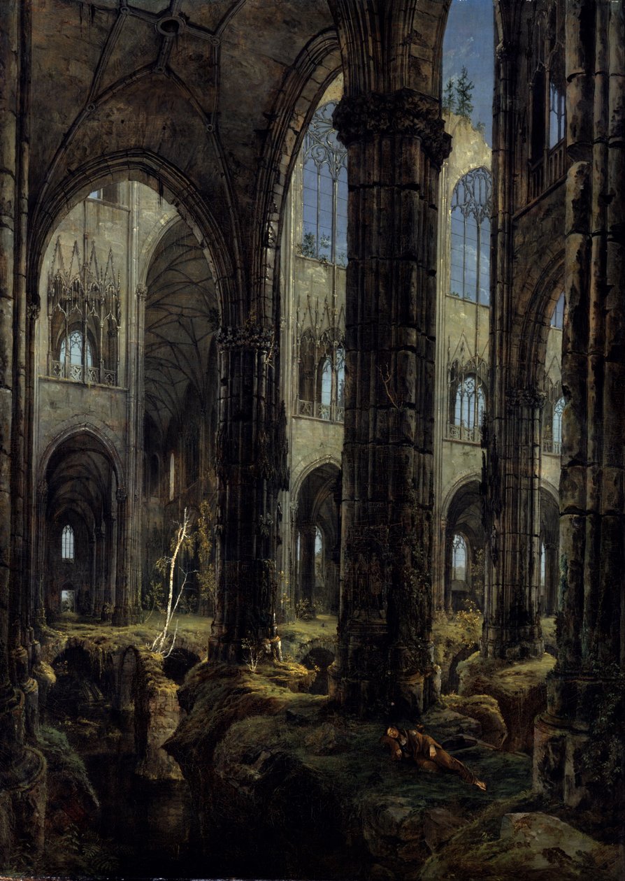 Gotische Kirchenruinen, 1826 von Carl Blechen