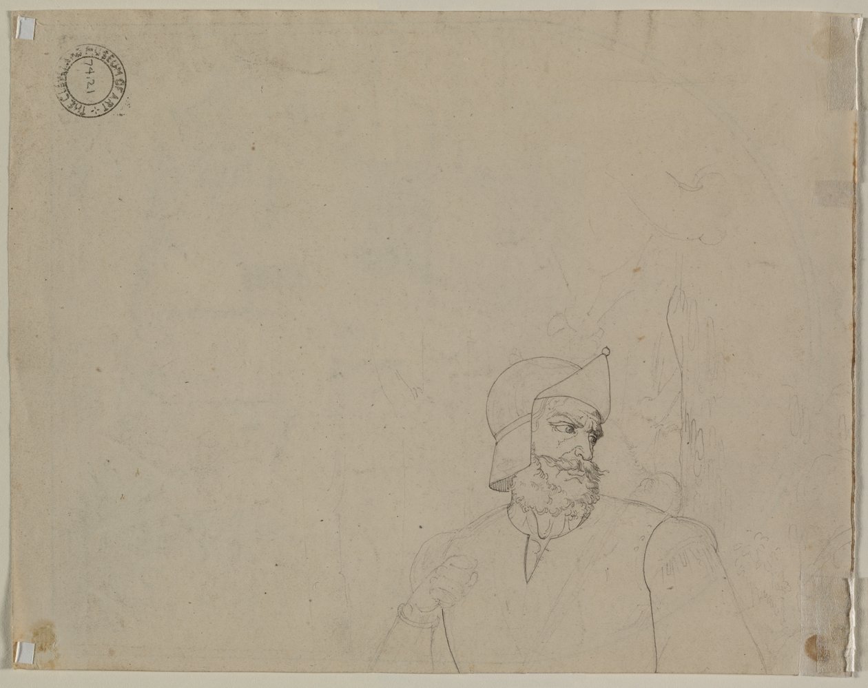 Soldat in einer Landschaft (verso) von Carl Ludwig Tischbein