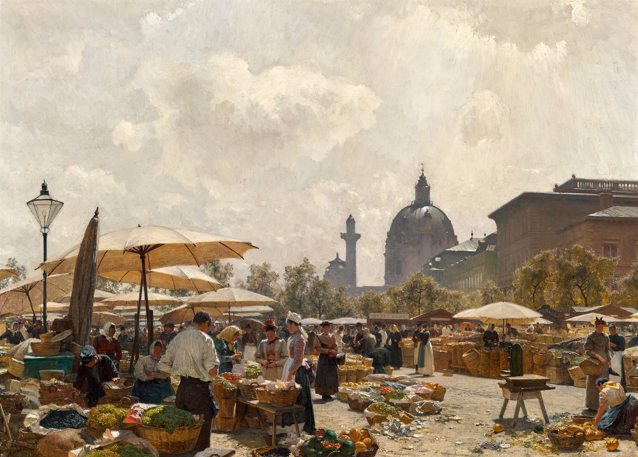 Der Naschmarkt in Wien von Carl Moll