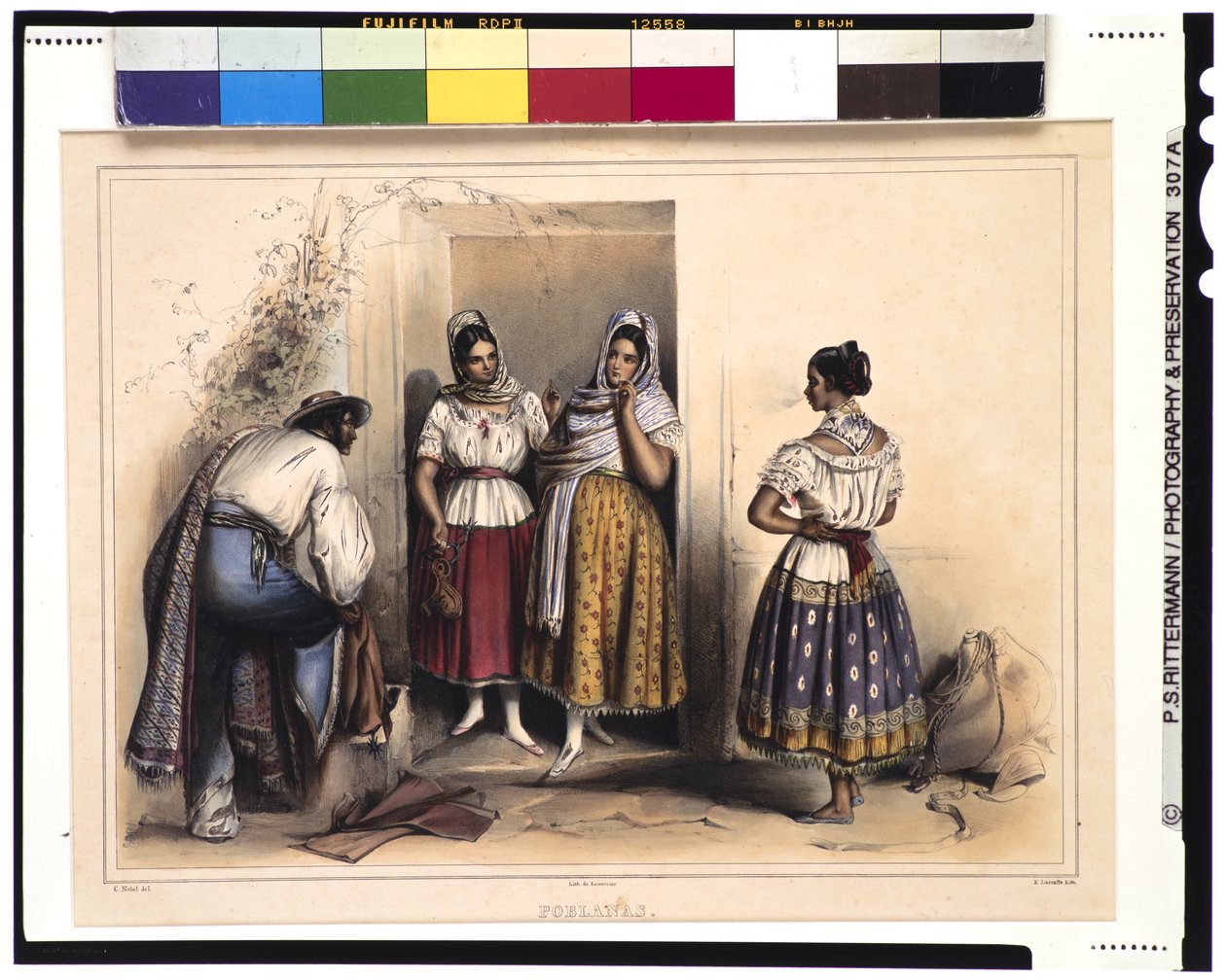Frauen von Puebla, nach 1836 von Carl Nebel