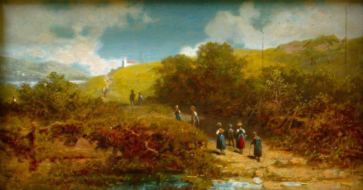 Kirchgang auf dem Lande von Carl Spitzweg