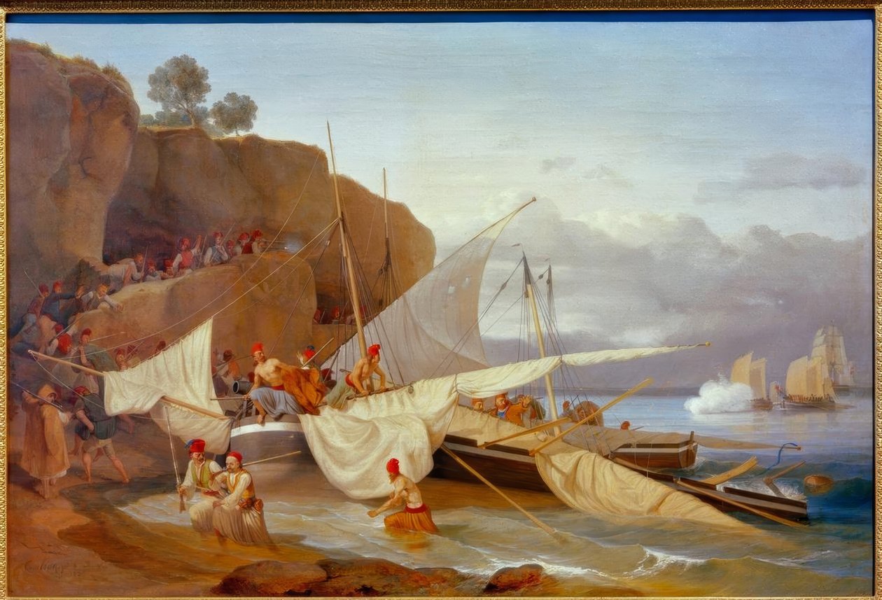 Griechische Seeräuber auf der Flucht von Carl Wilhelm von Heideck