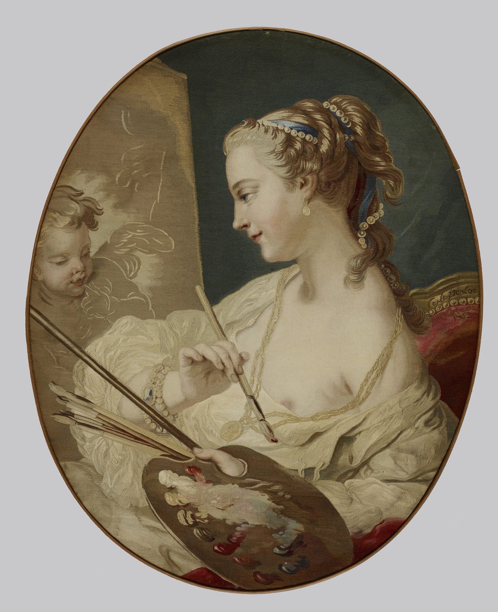 Allegorische Figur einer Frau, die die Malerei darstellt, 1763 von Carle van after Loo