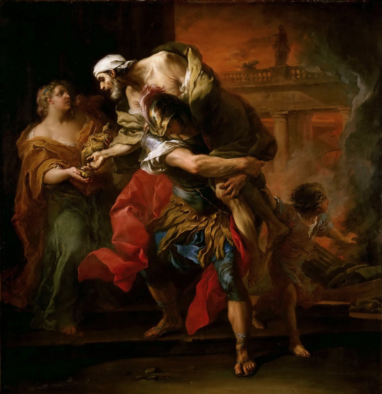 Aeneas trägt Anchises von Carle van Loo