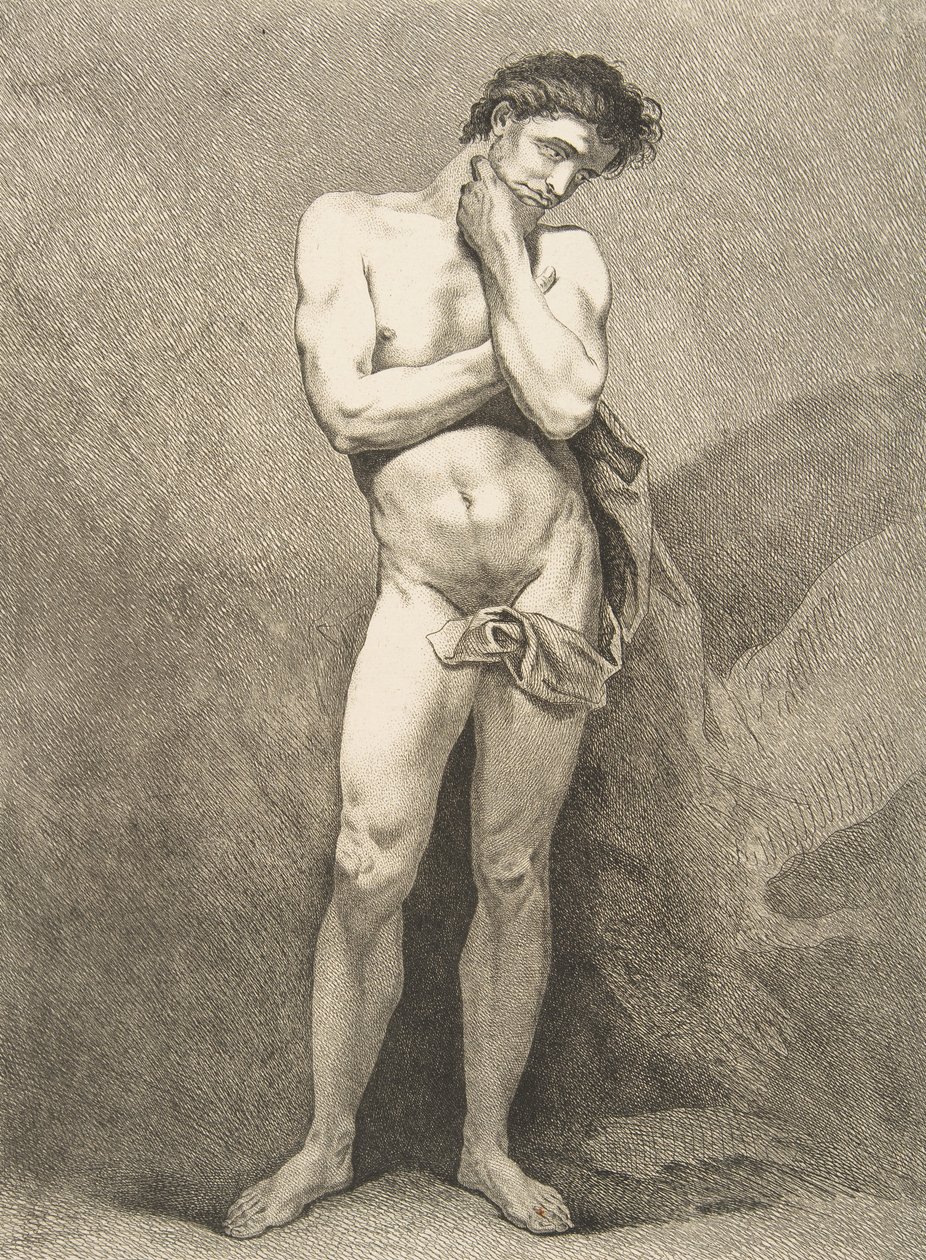 Ein Académie: Stehender Mann von Carle van Loo