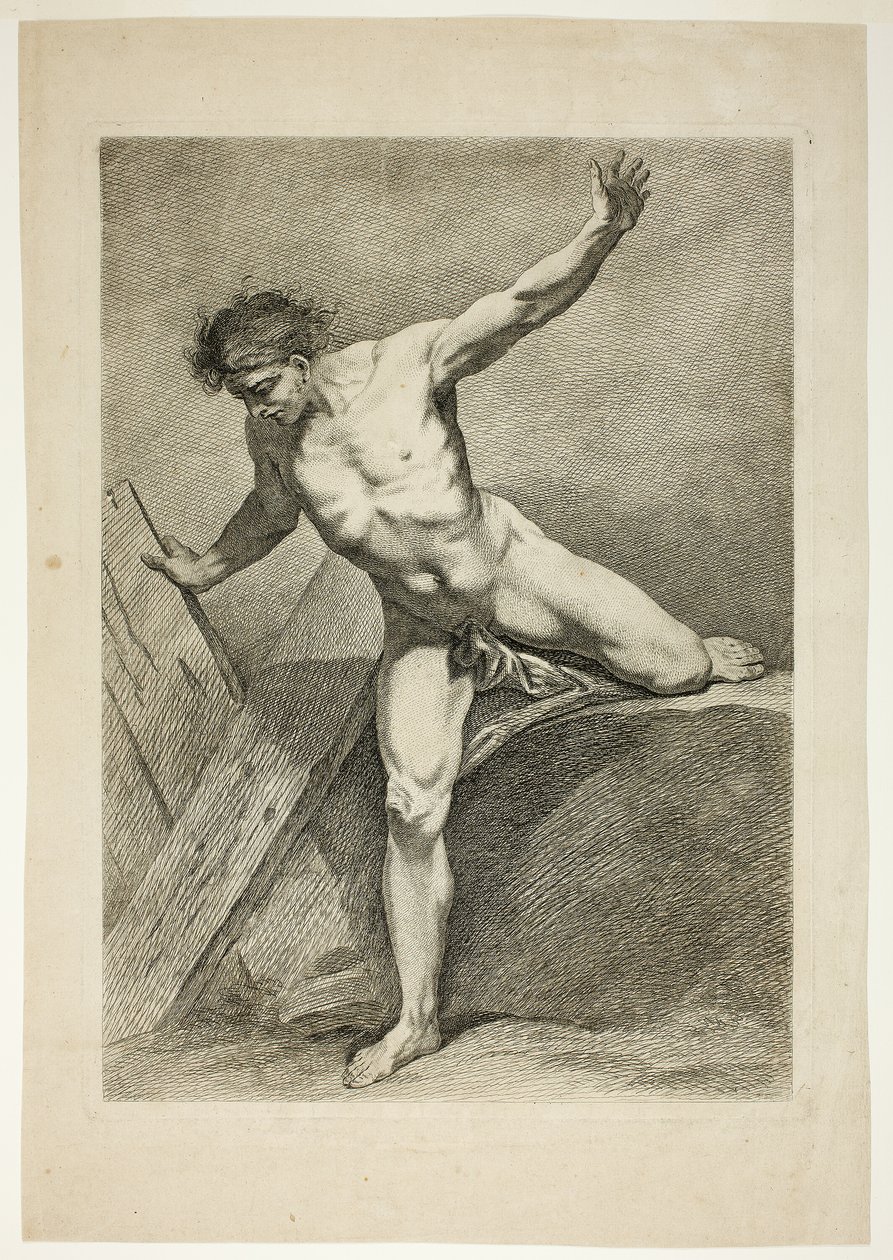 Figur, aus Sechs Figuren Académiques von Carle van Loo
