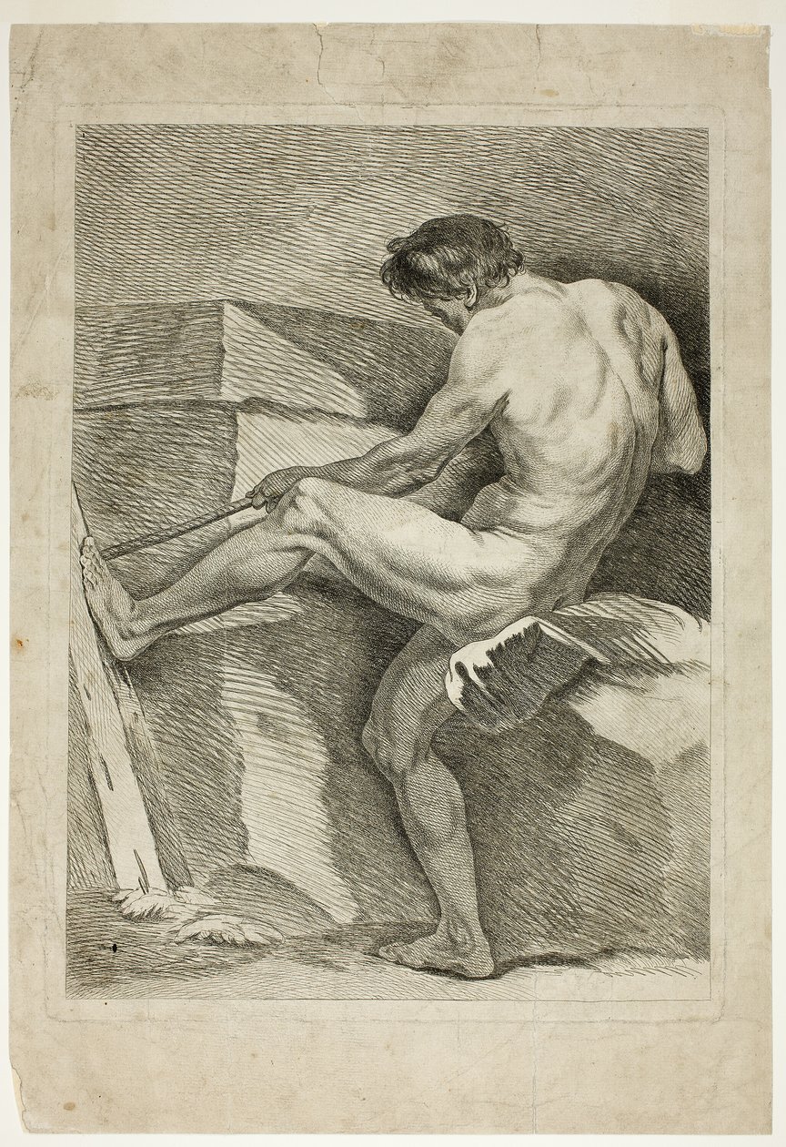 Figur, aus Sechs Figuren Académiques von Carle van Loo